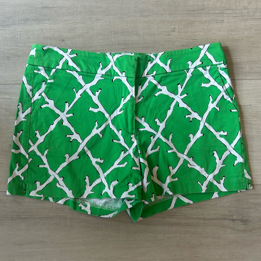 Melly M green coral print shorts